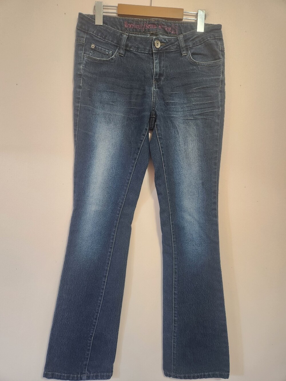 ​Y2K g:21 Semi Evase Bootcut Dark Wash Faded Low-Rise Jeans Sz 11/30 Cyber